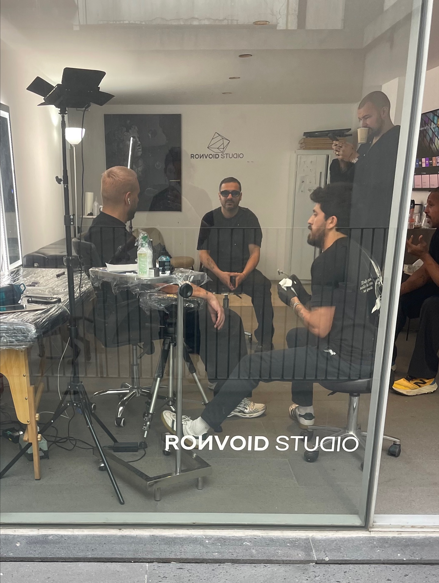 Ronvoid Studio storefront seen through the glass